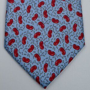 NEW Nola Couture Red Beans and Rice Light Blue 3.5 Inch Silk Tie New Orleans
